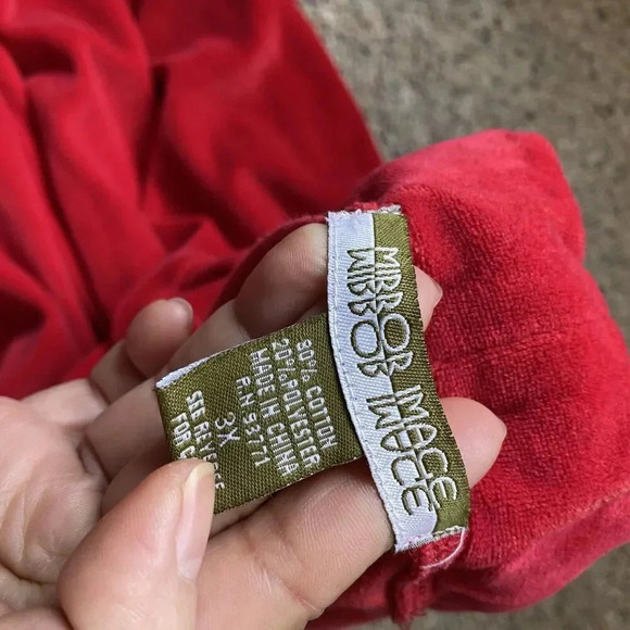 Mirror Image Red Velour Casual Pull On Pants Stretch Women Plus 3X Elastic Waist - Picture 4 of 5